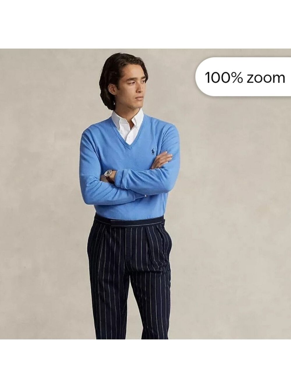 Ralph Lauren Blue V-Neck Sweater